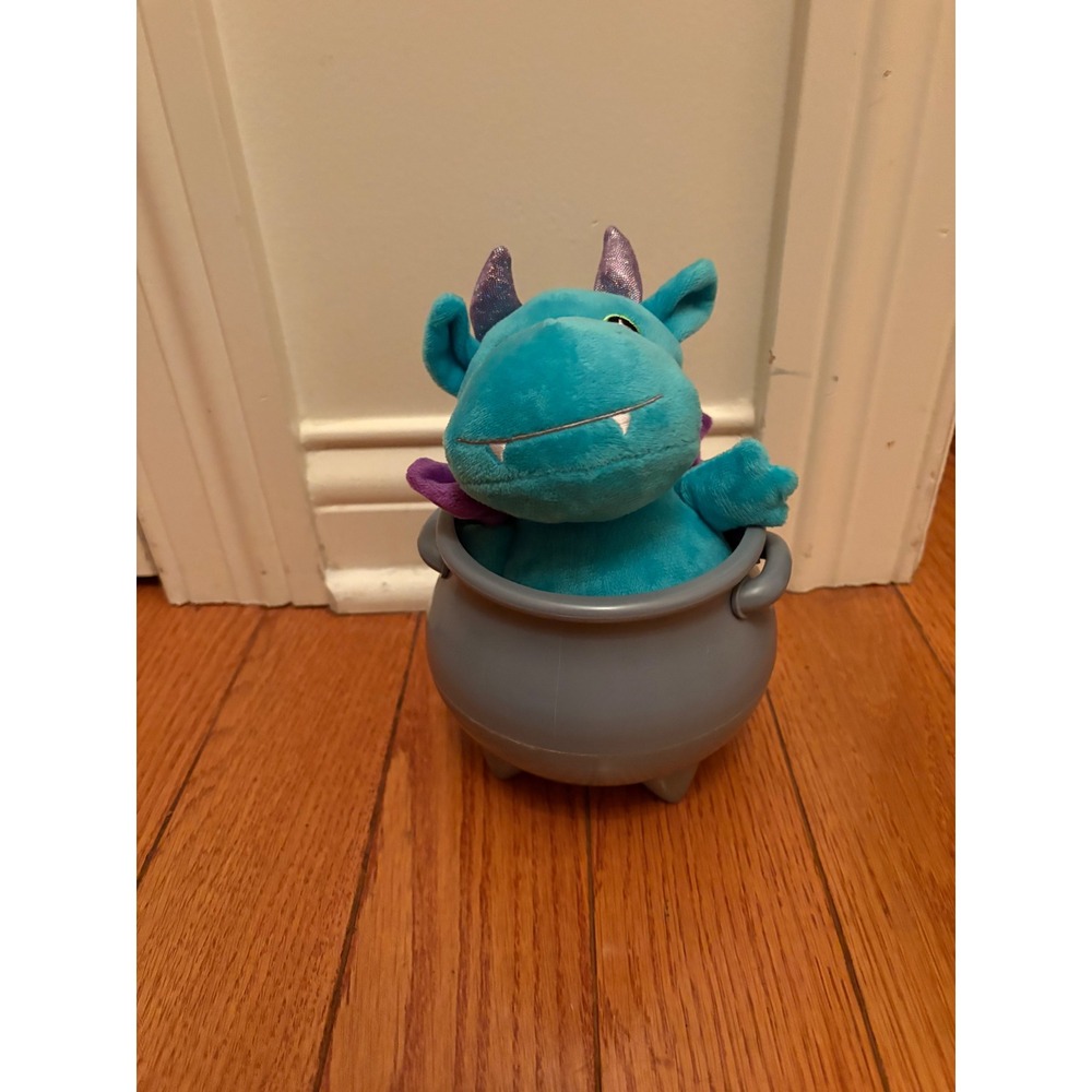 RMS International Dragon Plush in Cauldron Halloween Decor Stuffed Animal Toy